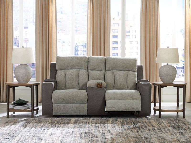 WhipLash Power Reclining Loveseat with Console - Watson's 87 Furniture (Middlefield,OH)