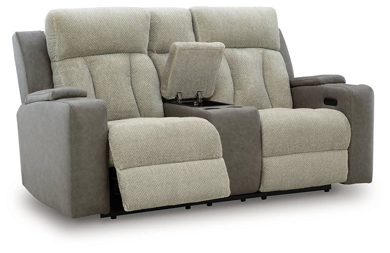 WhipLash Power Reclining Loveseat with Console - Watson's 87 Furniture (Middlefield,OH)
