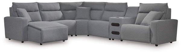 ModMax II Reclining Sectional with Chaise and Audio Console - Watson's 87 Furniture (Middlefield,OH)