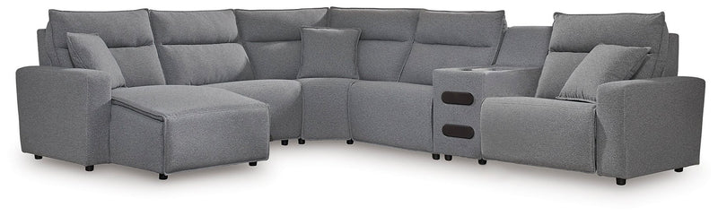 ModMax II Reclining Sectional with Chaise and Audio Console - Watson's 87 Furniture (Middlefield,OH)