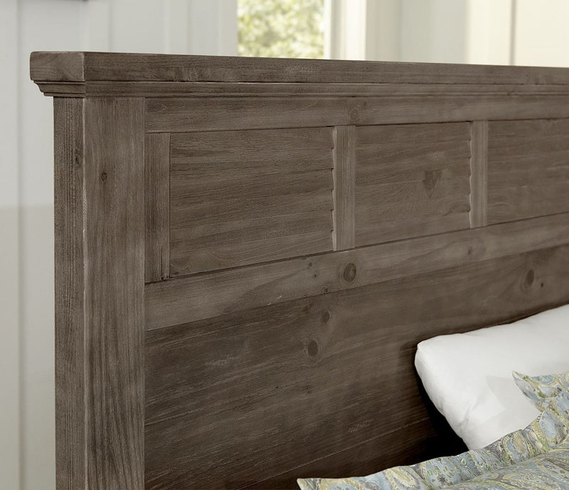 Vaughan-Bassett Sawmill Queen Louver Bed in Saddle Grey - Watson's 87 Furniture (Middlefield,OH)
