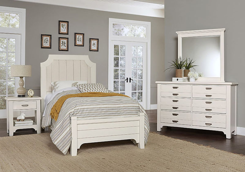 Vaughan-Bassett Bungalow Twin Upholstered Bed in Lattice - Watson's 87 Furniture (Middlefield,OH)