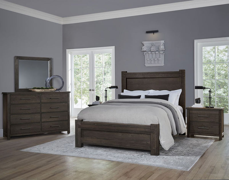 Vaughan Bassett Dovetail Queen Poster Bed with 6x6 Footboard in Java - Watson's 87 Furniture (Middlefield,OH)