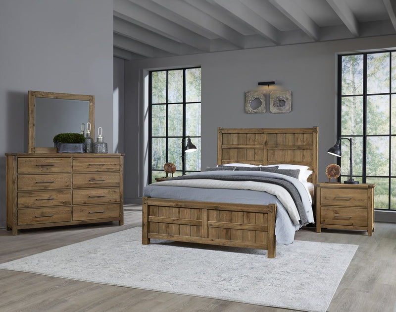 Vaughan Bassett Dovetail Cal King Board and Batten Bed in Natural - Watson's 87 Furniture (Middlefield,OH)