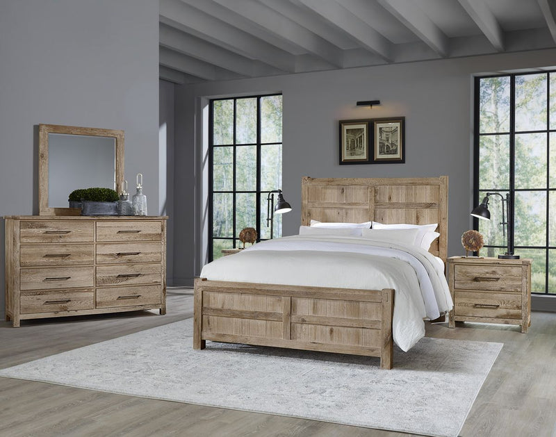 Vaughan Bassett Dovetail Queen Board and Batten Bed in Sun Bleached White - Watson's 87 Furniture (Middlefield,OH)