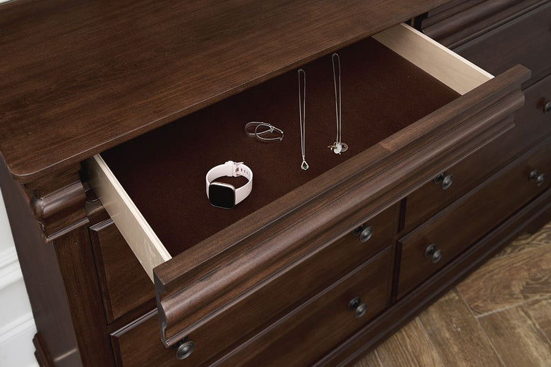 Vaughan Bassett Vista 5-Drawer Chest in Warm Cherry - Watson's 87 Furniture (Middlefield,OH)
