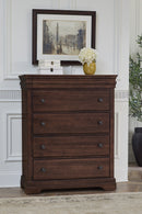Vaughan Bassett Vista 5-Drawer Chest in Warm Cherry - Watson's 87 Furniture (Middlefield,OH)