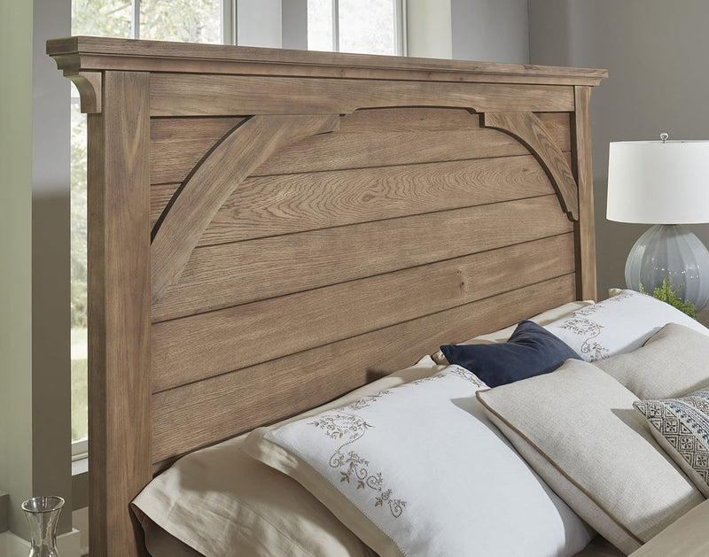 Vaughan Bassett Vista King Mansion Bed in Natural Oak - Watson's 87 Furniture (Middlefield,OH)