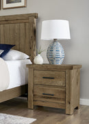 Vaughan Bassett Yellowstone 2 Drawer Nightstand in Chestnut Natural - Watson's 87 Furniture (Middlefield,OH)
