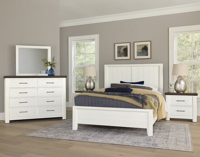 Vaughan Bassett Yellowstone California King Panel Bed in White & Buckskin - Watson's 87 Furniture (Middlefield,OH)