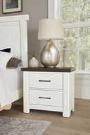 Vaughan Bassett Yellowstone 2 Drawer Nightstand in White & Buckskin - Watson's 87 Furniture (Middlefield,OH)