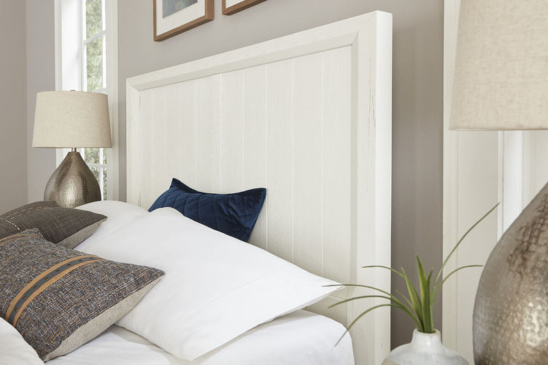 Vaughan Bassett Yellowstone California King Panel Bed in White & Buckskin - Watson's 87 Furniture (Middlefield,OH)