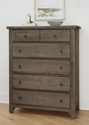 Vaughan Bassett Cool Farmhouse 5-Drawer Chest in Grey - Watson's 87 Furniture (Middlefield,OH)