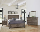 Vaughan Bassett Cool Farmhouse Panel Queen Bed with Storage in Grey - Watson's 87 Furniture (Middlefield,OH)