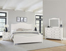 Vaughan Bassett Cool Farmhouse Sleigh King Bed in Soft White - Watson's 87 Furniture (Middlefield,OH)