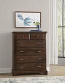 Vaughan Bassett Lancaster County 5 Drawer Chest in Amish Walnut - Watson's 87 Furniture (Middlefield,OH)