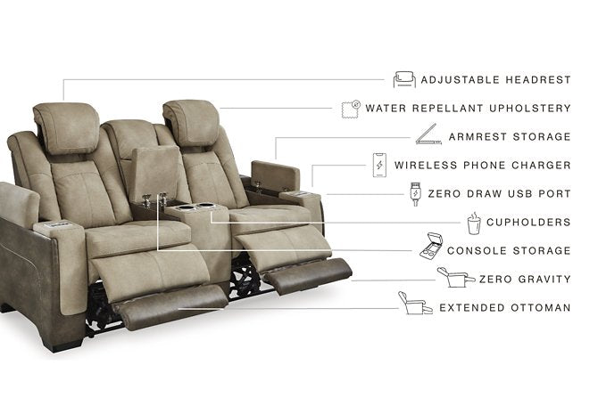 Next-Gen DuraPella Power Reclining Loveseat with Console