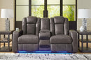 Fyne-Dyme Power Reclining Loveseat with Console - Watson's 87 Furniture (Middlefield,OH)