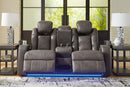 Fyne-Dyme Power Reclining Loveseat with Console - Watson's 87 Furniture (Middlefield,OH)