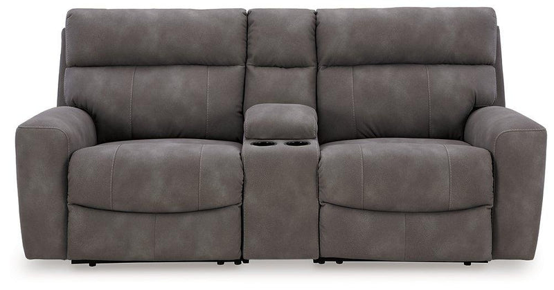 Next-Gen DuraPella Power Reclining Sectional Loveseat with Console - Watson's 87 Furniture (Middlefield,OH)