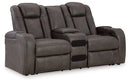 Fyne-Dyme Power Reclining Loveseat with Console - Watson's 87 Furniture (Middlefield,OH)