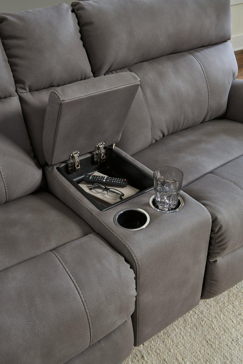 Next-Gen DuraPella Power Reclining Sectional Loveseat with Console - Watson's 87 Furniture (Middlefield,OH)