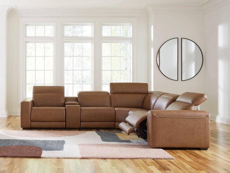Magic Man Power Reclining Sectional with Console - Watson's 87 Furniture (Middlefield,OH)
