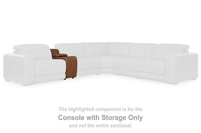 Magic Man Power Reclining Sectional with Console - Watson's 87 Furniture (Middlefield,OH)