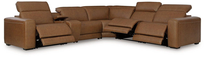 Magic Man Power Reclining Sectional with Console - Watson's 87 Furniture (Middlefield,OH)