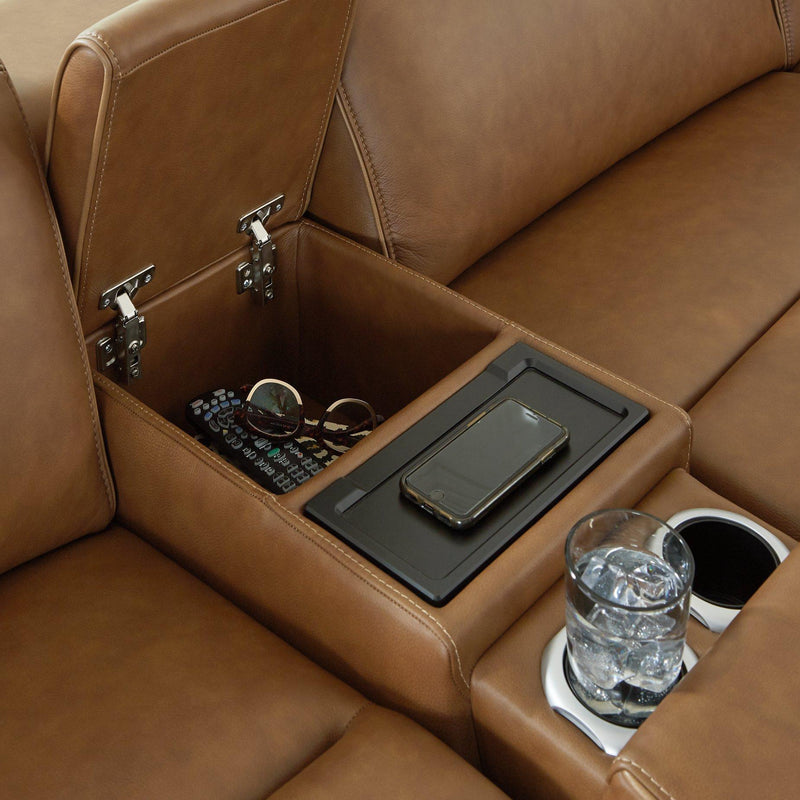Magic Man Power Reclining Sectional with Console - Watson's 87 Furniture (Middlefield,OH)
