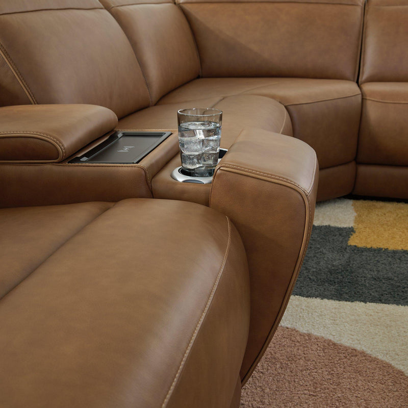 Magic Man Power Reclining Sectional with Console - Watson's 87 Furniture (Middlefield,OH)
