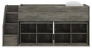 Frandern Loft Bed with Bookcase Storage
