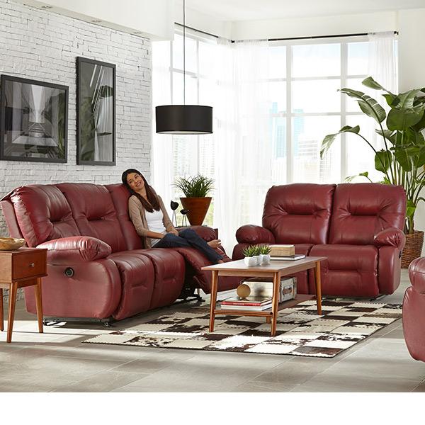 BRINLEY COLLECTION LEATHER SPACE SAVER CONVERSATION SOFA- U700CA4 - Watson's 87 Furniture (Middlefield,OH)