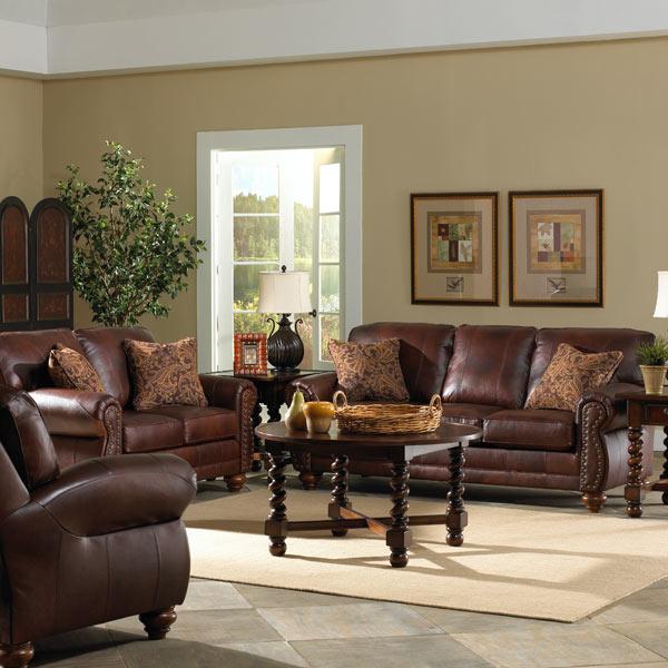 NOBLE COLLECTION LEATHER STATIONARY SOFA- S64RLU - Watson's 87 Furniture (Middlefield,OH)