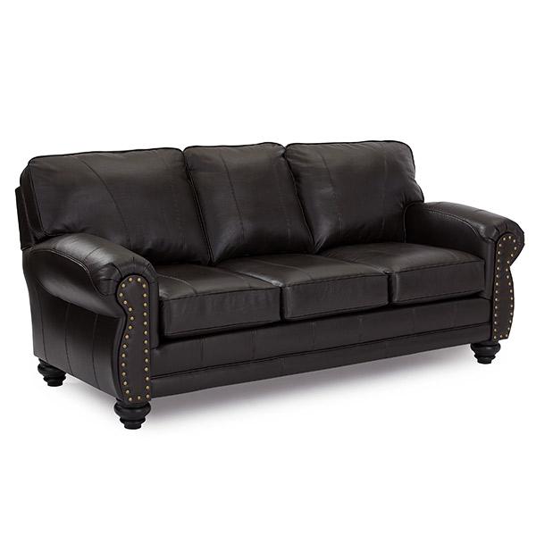 NOBLE COLLECTION LEATHER STATIONARY SOFA- S64ELU - Watson's 87 Furniture (Middlefield,OH)