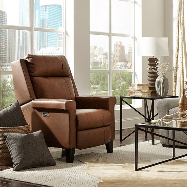 PRIMA LEATHER POWER HIGH LEG RECLINER- 3LP40RLU