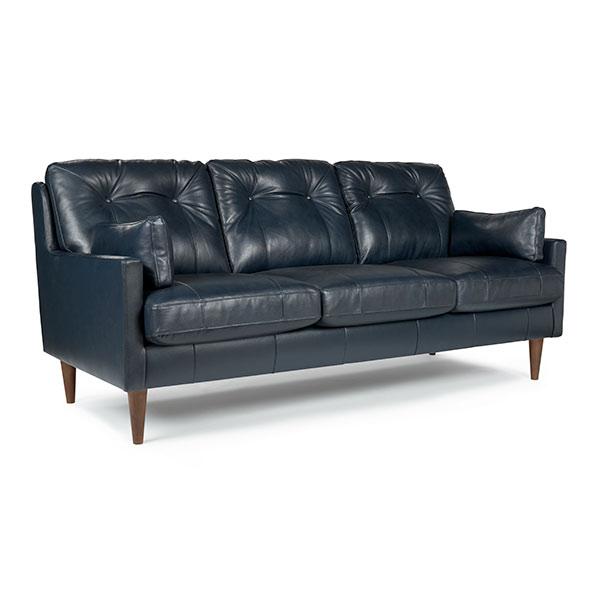TREVIN COLLECTION LEATHER STATIONARY SOFA W/2 PILLOWS- S38RLU