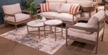 Bluff Trail Outdoor Love/Chairs/Tables Set (Set of 5) - Watson's 87 Furniture (Middlefield,OH)