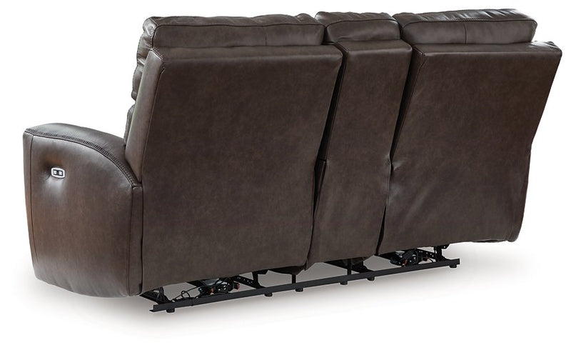 Crossplex Power Reclining Loveseat with Console - Watson's 87 Furniture (Middlefield,OH)