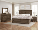 Vaughan-Bassett Heritage King Mansion Bed with Storage Footboard in Cobblestone Oak - Watson's 87 Furniture (Middlefield,OH)