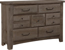 Vaughn-Bassett Sawmill 7 Drawer Dresser in Saddle Grey - Watson's 87 Furniture (Middlefield,OH)