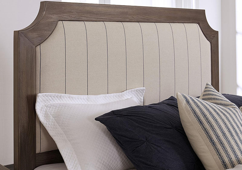 Vaughan-Bassett Bungalow Twin Upholstered Bed in Folkstone - Watson's 87 Furniture (Middlefield,OH)