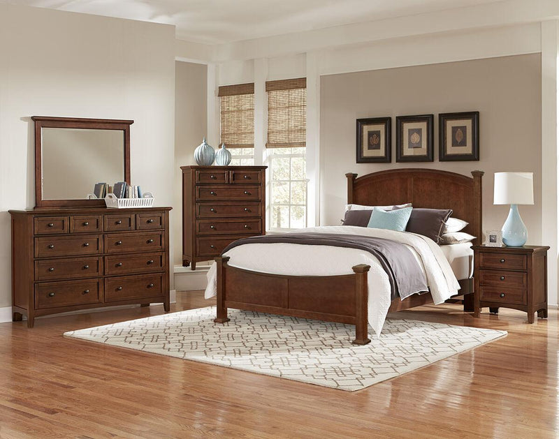 Vaughan-Bassett Bonanza Queen Poster Bed Bed in Cherry - Watson's 87 Furniture (Middlefield,OH)