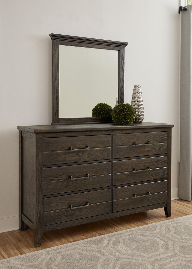 Vaughan-Bassett Passageways Charleston Brown Landscape Mirror in Dark Brown - Watson's 87 Furniture (Middlefield,OH)