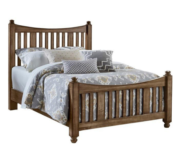 Vaughan-Bassett Maple Road Queen Slat Poster Bed  in Maple Syrup