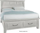 Vaughan-Bassett Sawmill Queen Louver Storage Bed in Alabaster Two Tone - Watson's 87 Furniture (Middlefield,OH)