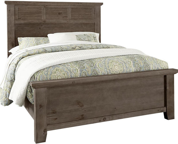 Vaughan-Bassett Sawmill Queen Louver Bed in Saddle Grey