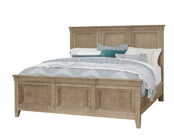 Vaughan-Bassett Passageways Deep Sand King Mansion Bed in Medium Brown