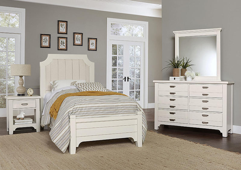 Vaughan-Bassett Bungalow Twin Upholstered Bed in Lattice - Watson's 87 Furniture (Middlefield,OH)