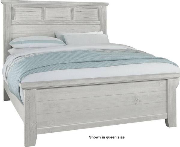 Vaughan-Bassett Sawmill Queen Louver Bed in Alabaster Two Tone